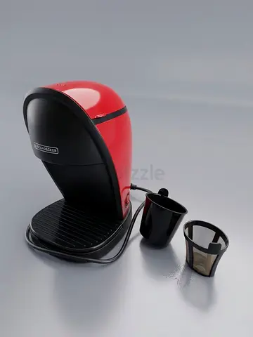Compact double-serve coffee maker with reusable filter (red/black)