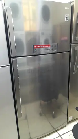 Stainless steel double-door refrigerator - good working condition