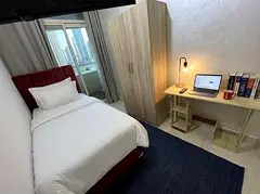 Female partition with Big Balcony & work/study Setup - Next to DMCC Metro