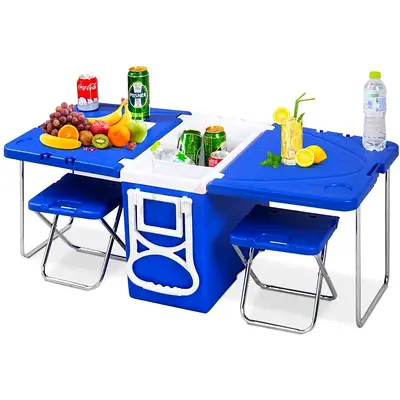 Cooler box & portable table attached with cooler
- two folding chairs (CASH ON DELIVERY ALL UAE)