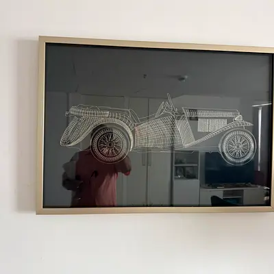 Classic Car Wireframe Framed Wall Art