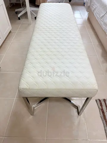 Tuscan Fabric Bench with Chrome Metal Legs