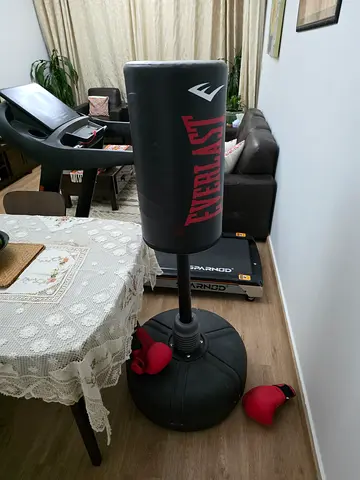 Everlast Free-standing Punching Bag with Gloves - Good Condition