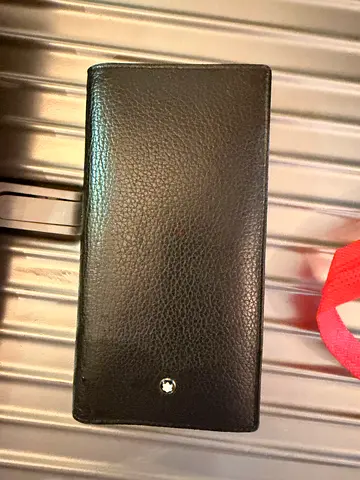 Black Montblanc long leather wallet, good condition