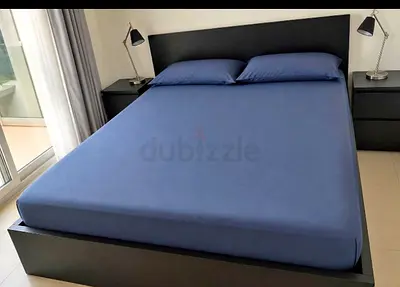 Ikea king size bed with mattress and storage drawers