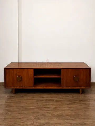 Mid-century Wooden TV Console / Media Unit - Solid Finish