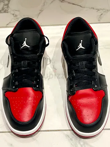 AJ Air Jordan 1 Low Bred Toe Gym Red/ White-Black Size 10.5
