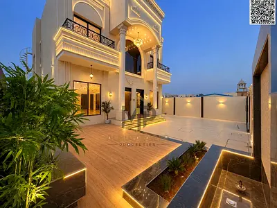 Luxury villa with a land area of ​​4300 sq ft and a built-up area of ​​4200 sq ft in Al Haliyo, Ajman for sale | Luxury villa with a large yard