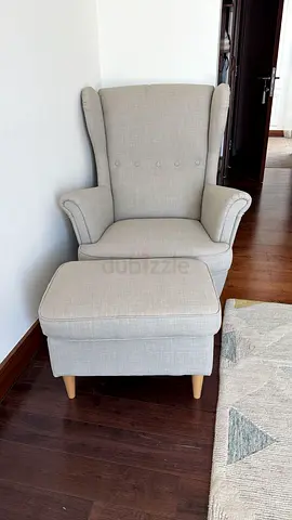 Ikea chair and foot rest STRANDMON