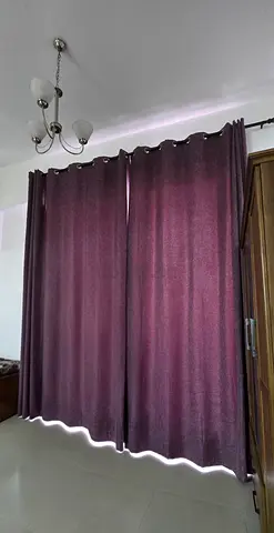 Pair of dark purple blackout curtains size 300 x 140 each piece - good condition for URGENT SALE