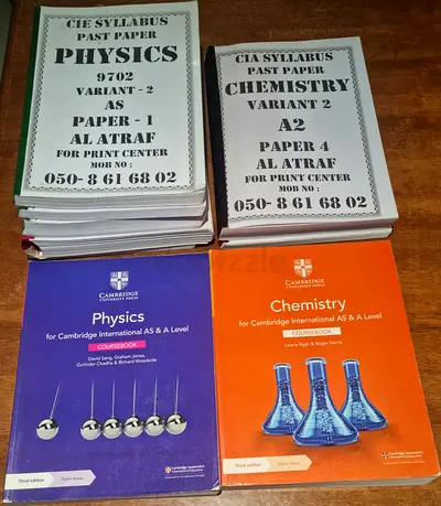 AS & A LEVEL Textbook Past Papers for Physics and Chemistry available