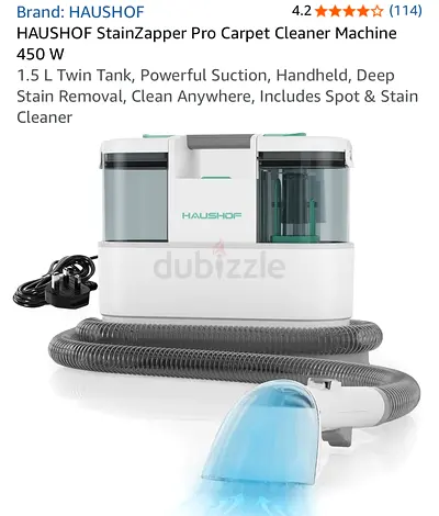 HAUSHOF StainZapper Pro Carpet Cleaner Machine 450 W-vacuum - dry/ liquid