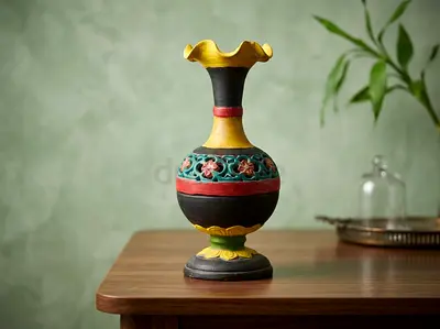 Hand-painted Decorative Vintage-style Vase 25cm