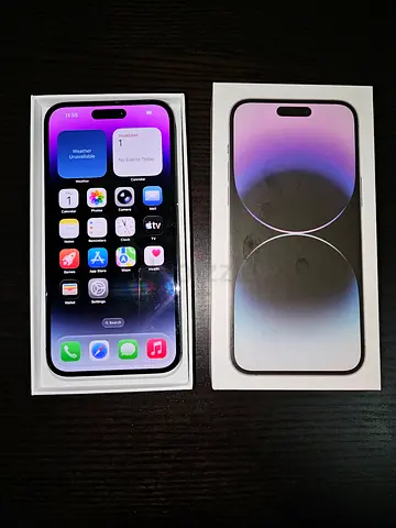 Iphone 14 pro max 128GB Box TDRA Emirati one physical+Esim All Geniune waterpack battery health 93%