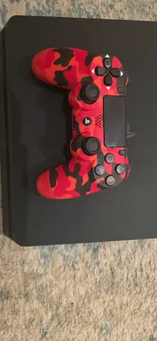 PS4 Slim with red camo DualShock 4 controller - Good condition