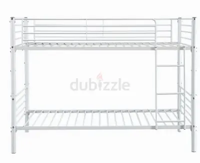 White Metal Bunk Bed Frame - Double Decker, Good Condition