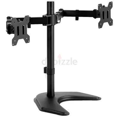 Dual Monitor Desk Stand with Adjustable Arms (Free-Standing)