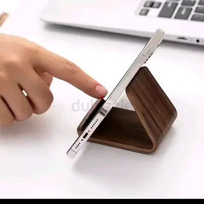Wooden Foldable Phone & Tablet Stand — Compact Desk Holder