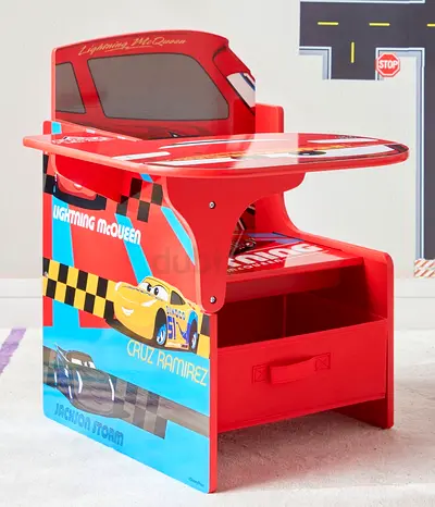 Kids Lightning McQueen Activity Table with Storage - Good Condition