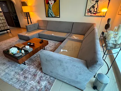 Crate&barrel Axis ushape sofa feather filled