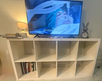 White 8-Cube Storage Shelf / TV Stand - Good Condition