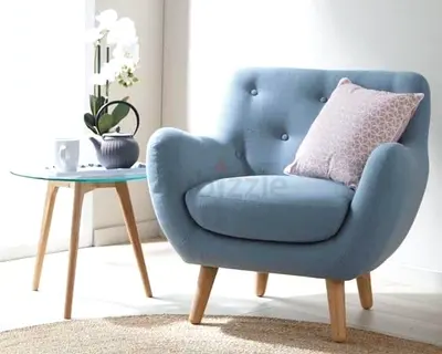 Light Blue Modern Accent Armchair