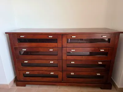 Solid Wood 8-Drawer Dresser / Sideboard in Dark Brown