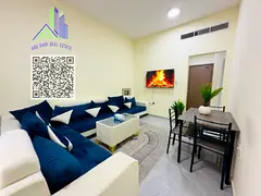 Brand-new fully furnished 1-bedroom apartment on Ajman Corniche, with central AC and balcony, near A