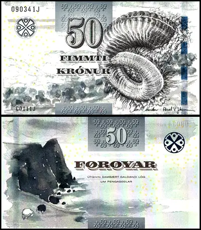 Banknote Faroe Islands 50 Kronur
