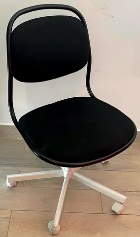 Two Black swivel office chair with white base - IKEA ÖRFJÄLL
 - good condition