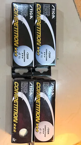 Stiga Competition 3-Star Table Tennis Balls (40mm) — Box of 3, ITTF Approved