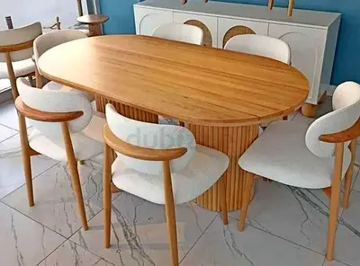 Dining Table with 6 Upholstered Chairs - New dining set for sale