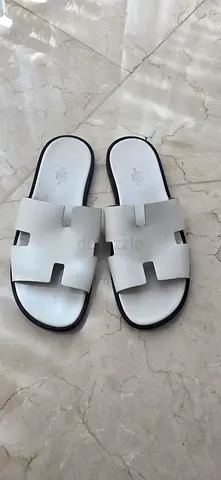 White hermes slide sandals, size 43, fit to 42 gently used