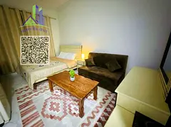 Clean furnished studio in Al Mowaihat 2, with bathroom and semi-separate kitchen, opposite Ajman Aca
