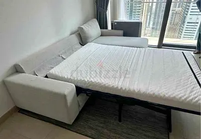 Comfortable L-Shape Sofa Bed in beige