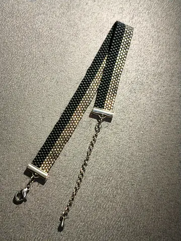 Adjustable Black and Silver Mesh Bracelet — brand new