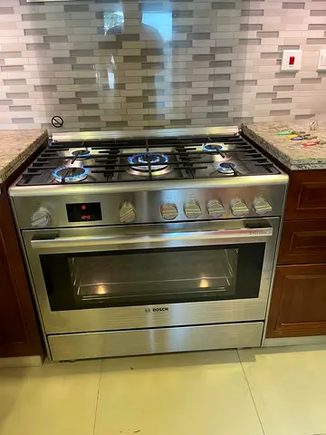 BOSCH Series 6 Top gas oven electric cooking range Dual fuel 90cm