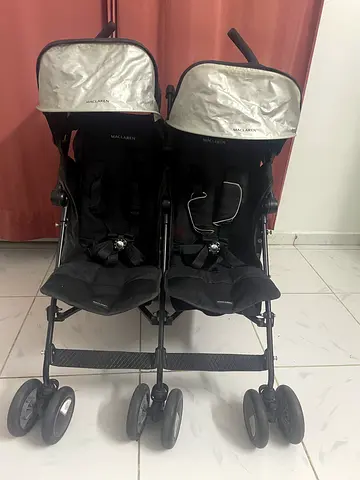 Twin side-by-side double stroller, good condition