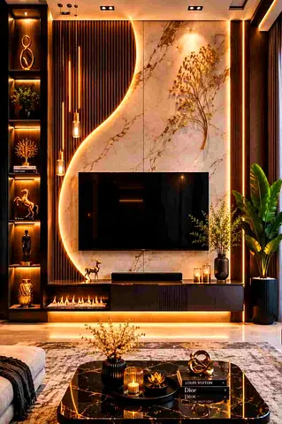 Tv wall design luxury