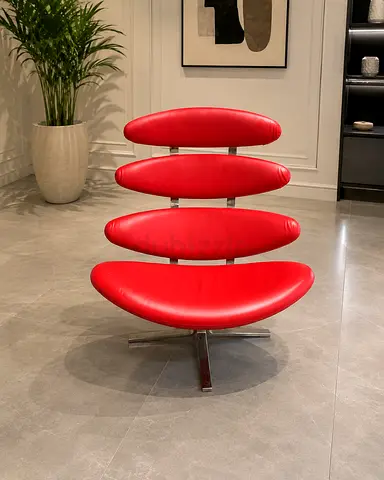 Modern Red Corona Style Accent Chair