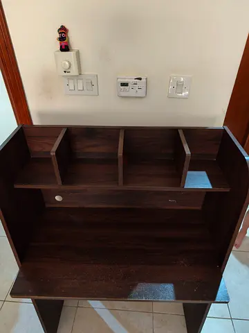 Compact Wooden Study Desk with Shelf Organizer and Drawer