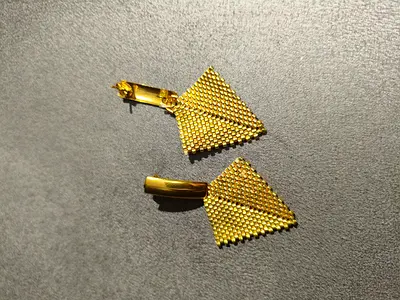 Handmade Gold-Tone Beaded Earrings – Brand New