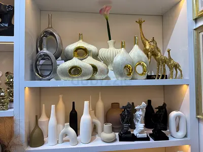 Set of Decorative Ceramic & Resin Vases and Figurines - Assorted Modern Designs