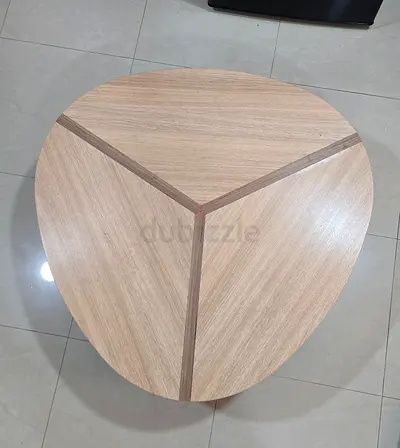 Light Oak Triangular Coffee Table - Compact Living Room Table
