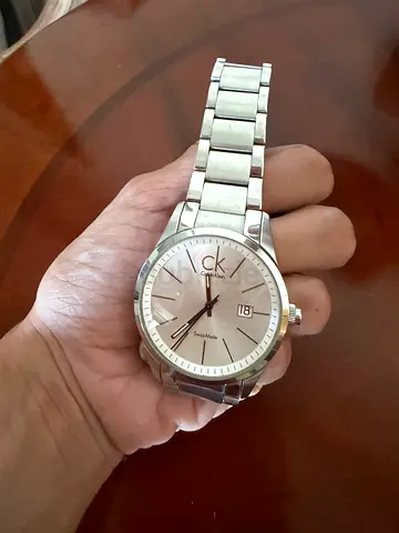Calvin Klein men's stainless steel watch - classic silver, working condition