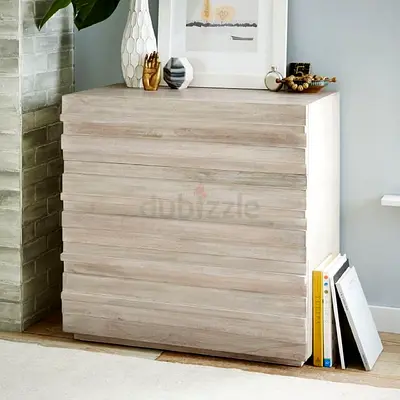 West Elm 3-Drawer Stria Cerused White Dresser