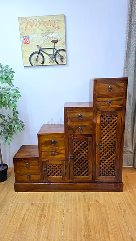 Marina Home Solid Wood Steps Storage Cabinet