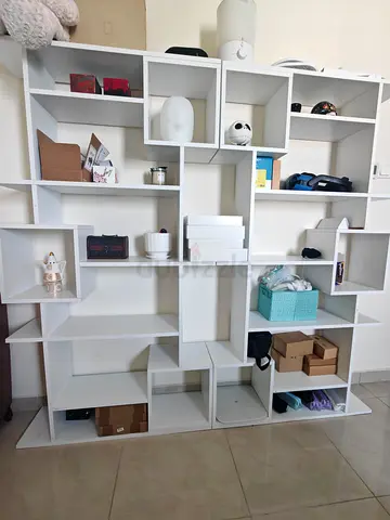 Two Large White Modular Display Shelving Unit - Good Condition