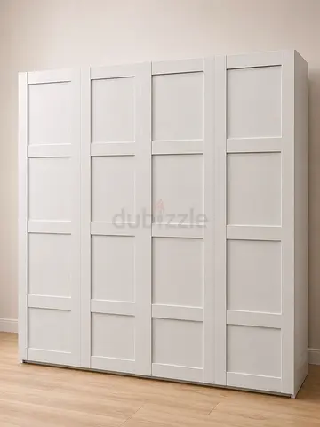 Modern White Four Door Wardrobe