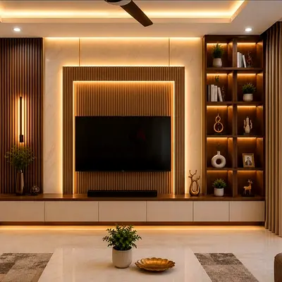 Luxury TV unit wall design